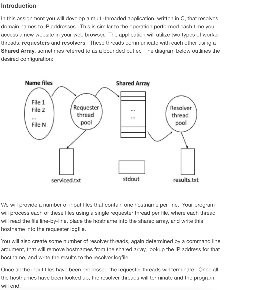 Introduction In this assignment you will develop a | Chegg.com
