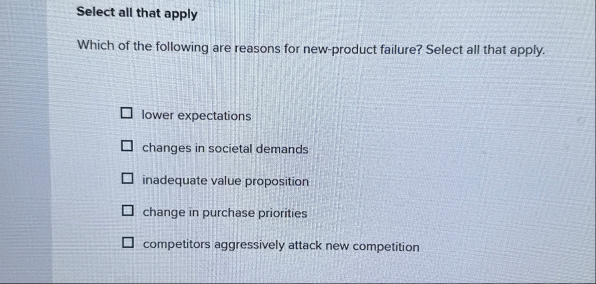 Solved Select all that applyWhich of the following are | Chegg.com