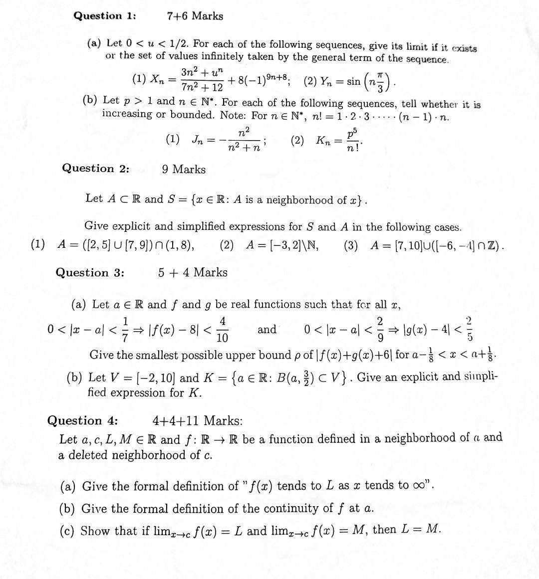 Solved (a) Let 01 and n∈N∗. For each of the following | Chegg.com