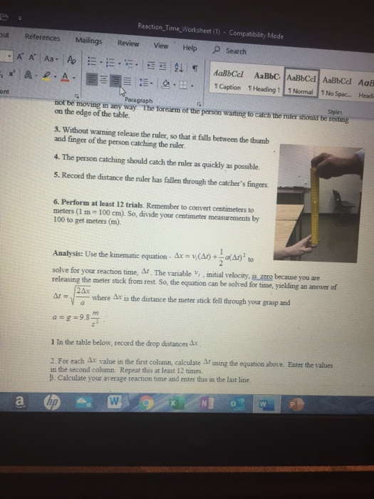 Solved if i catch the ruler at 11 inches how do i | Chegg.com