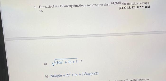 Solved (Asymptotic Notations and Basic Efficiency Classes) | Chegg.com