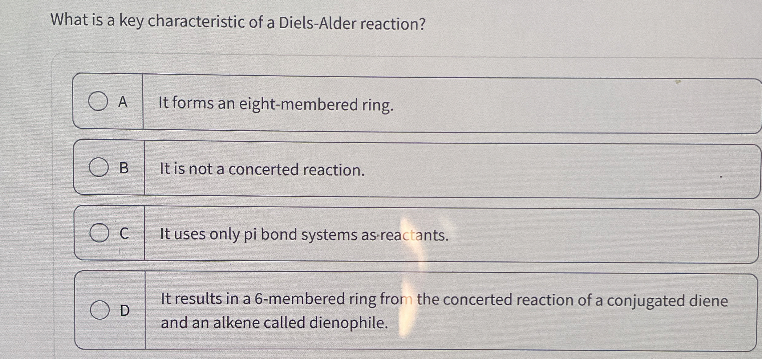 Solved What is a key characteristic of a Diels-Alder | Chegg.com