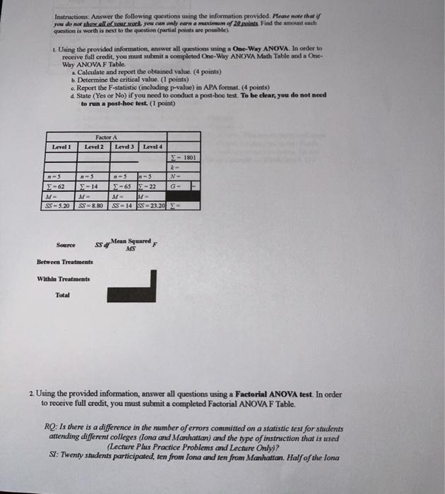 Solved Instructions. Answer the following questions using | Chegg.com