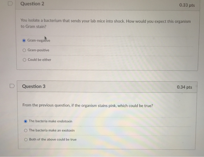 Solved Question 2 0.33 pts You isolate a bacterium that | Chegg.com