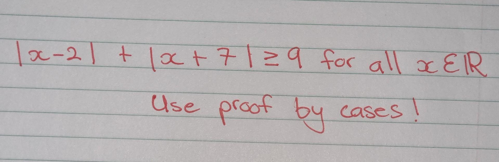 Solved √x-21 + √x + 71=9 for all x ER Use proof by cases T | Chegg.com
