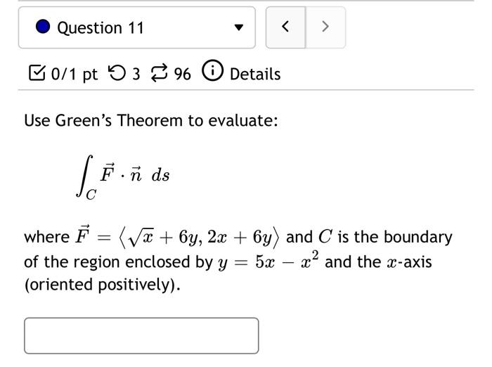 Solved Question 11 B0 1 Pt 53 96 0 Details Use Green S Chegg Com