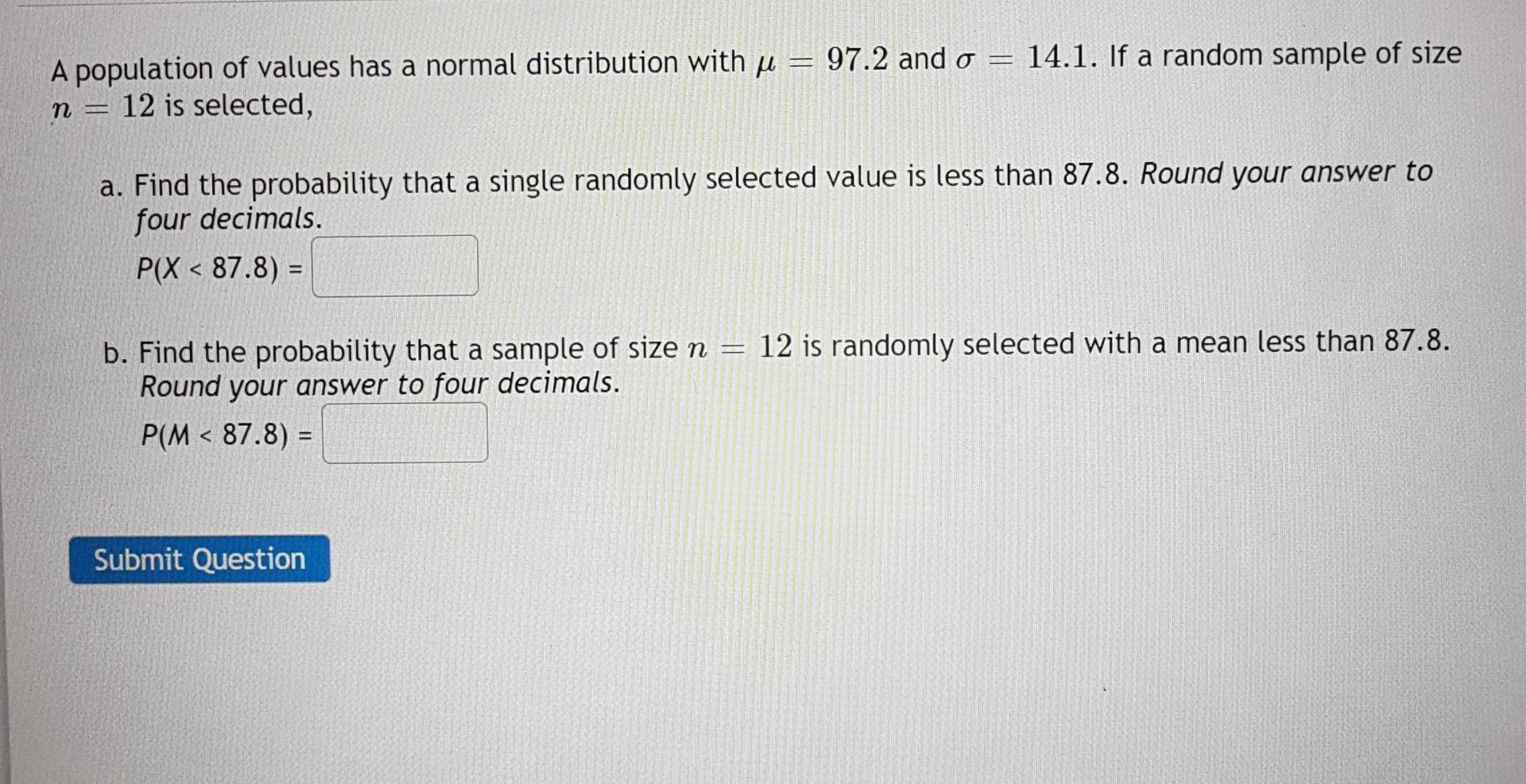Solved A population of values has a normal distribution with | Chegg.com