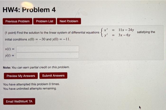 Solved HW4: Problem 4 Previous Problem Problem List Next | Chegg.com