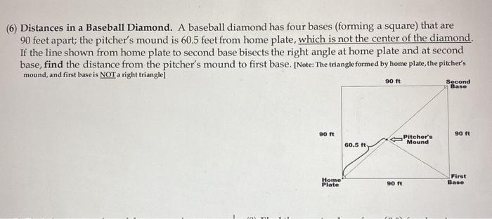 Solved (6) Distances in a Baseball Diamond. A baseball | Chegg.com