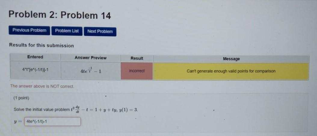 Solved Problem 2: Problem 14 Previous Problem Problem List | Chegg.com