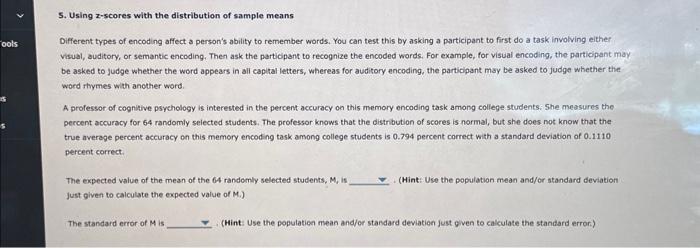 5. Using z-scores with the distribution of sample | Chegg.com