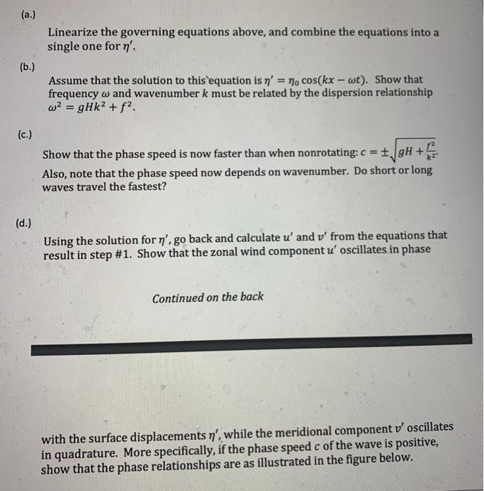 The shallow water system of equations can include the | Chegg.com