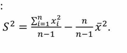 Solved s2 = Σ(x; – x)? η – 1 : n s2. i=1 n-1 - x2. n-1 | Chegg.com