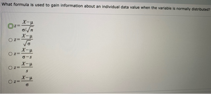 Solved What formula is used to gain information about an | Chegg.com