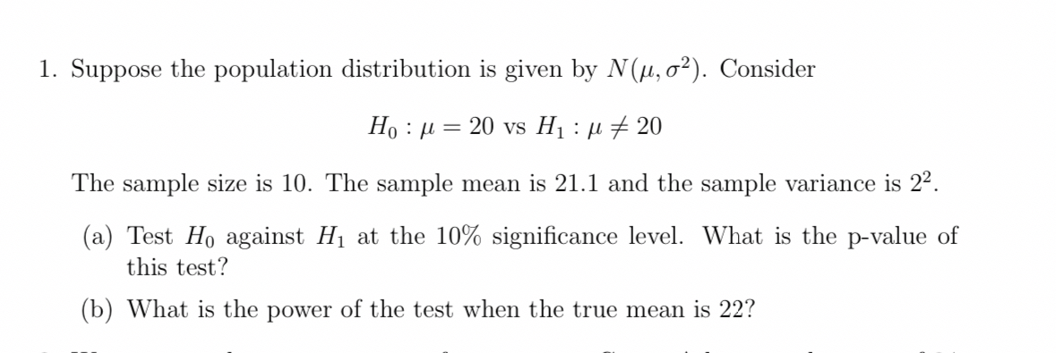 Solved Suppose the population distribution is given by | Chegg.com