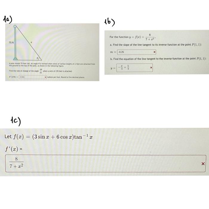 Solved a. Find the slope of the line tangent to its inverse | Chegg.com