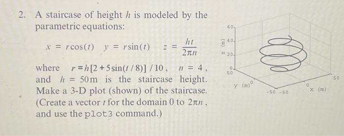 Solved 2. A staircase of height h is modeled by the | Chegg.com