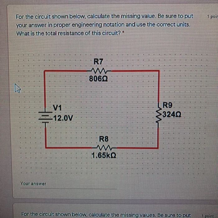 Solved 1 Point For The Circuit Shown Below, Calculate The | Chegg.com