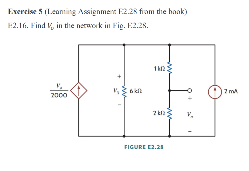 Solved Exercise 5 (Learning Assignment E2.28 from the | Chegg.com