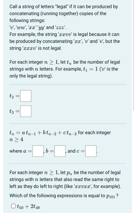 Solved Call a string of letters 
