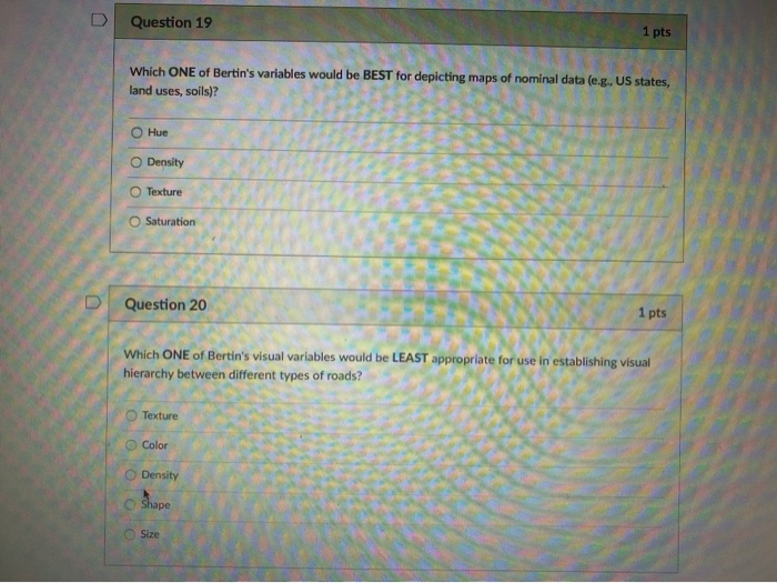 Solved Question 16 1 Pts The Terms map Key And legend Chegg