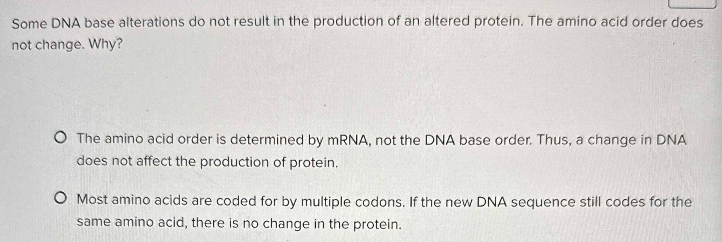 Solved Some DNA base alterations do not result in the