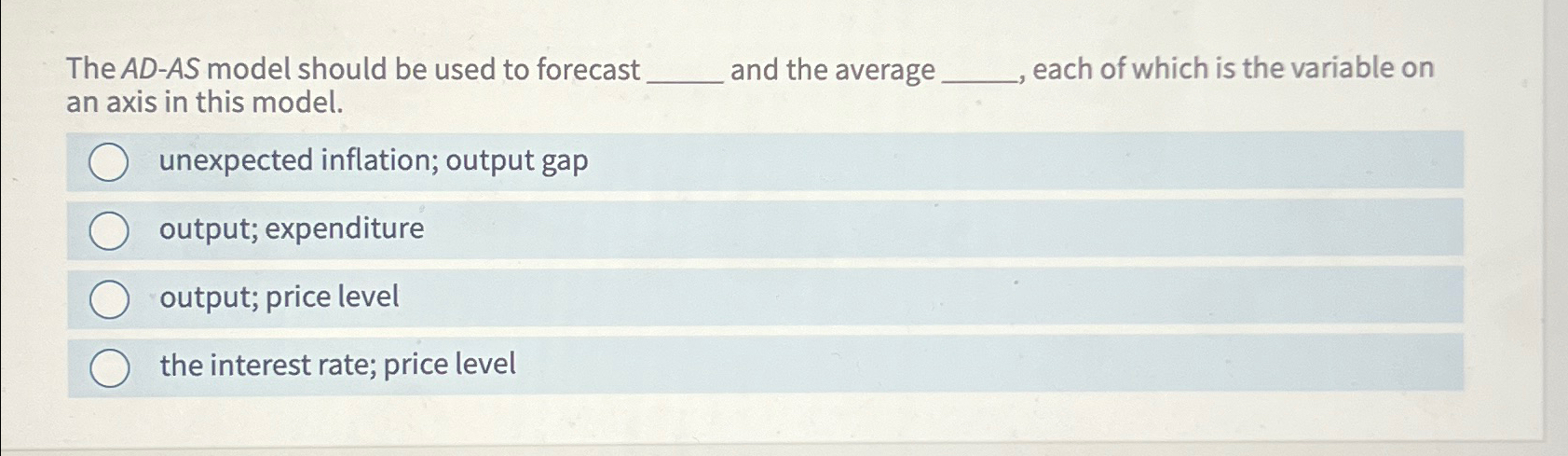 Solved The AD-AS model should be used to forecast and the | Chegg.com
