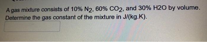 Solved A Gas Mixture Consists Of 10 N2 60 Co2 And 30