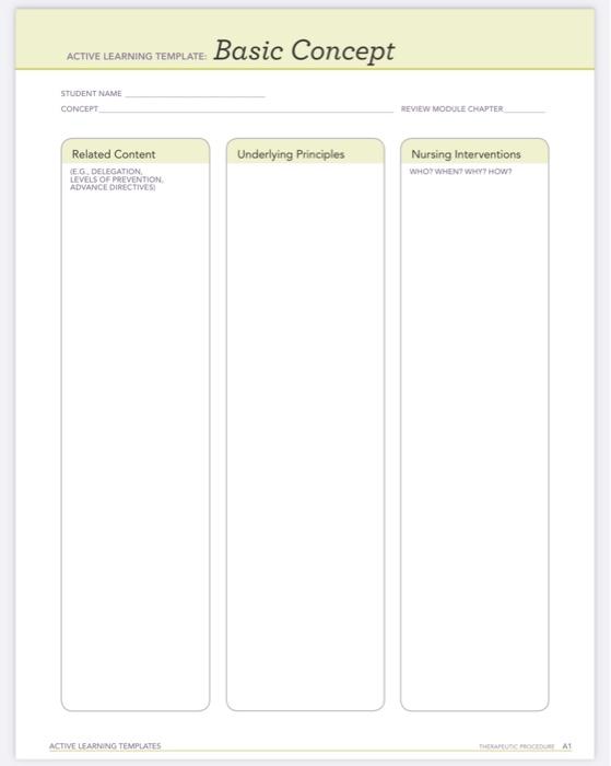 Solved active learning template: Basic Concept STUDENT NAMAE | Chegg.com