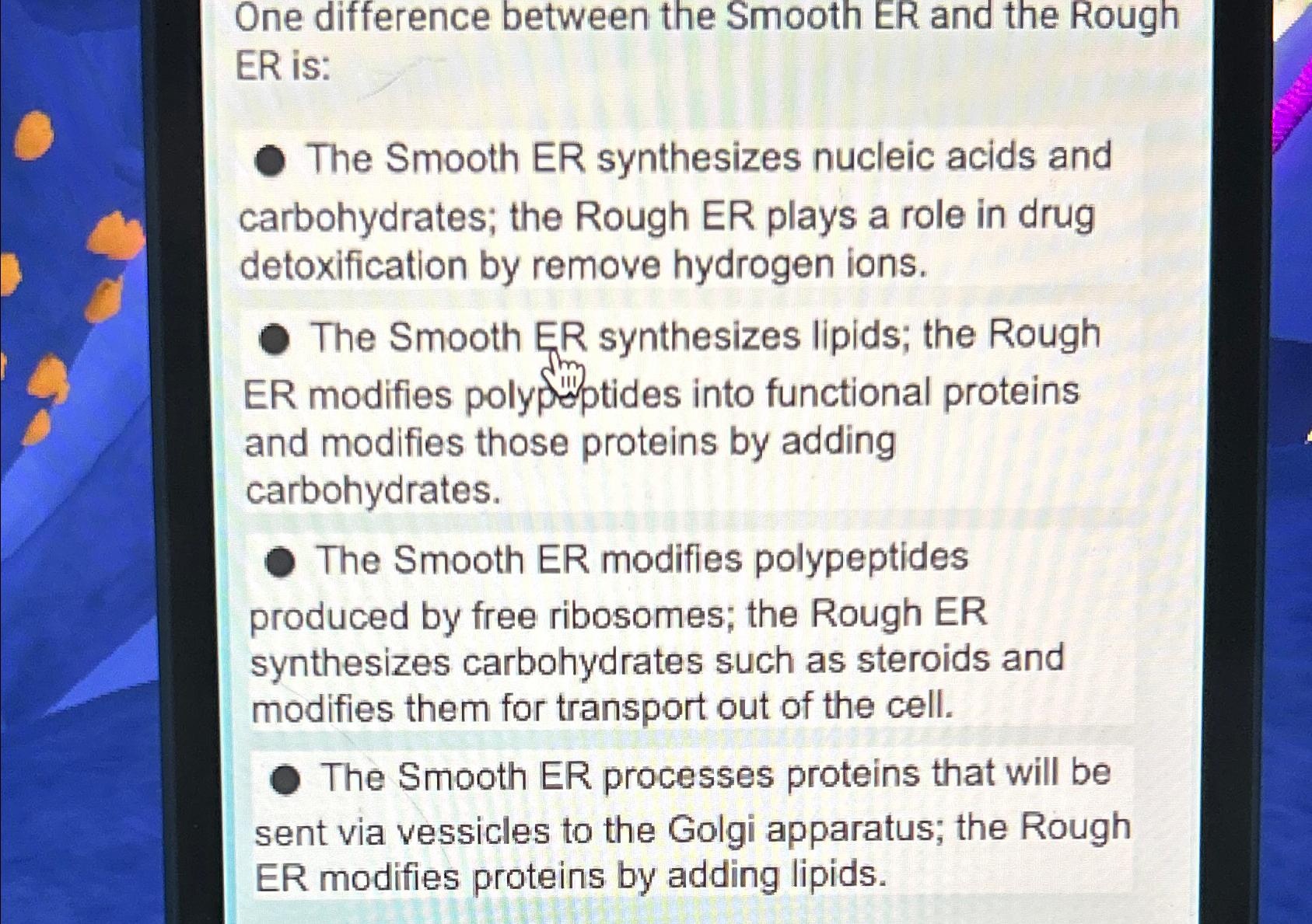Solved One difference between the Smooth ER and the Rough ER | Chegg.com