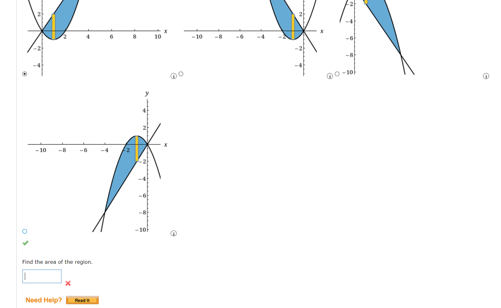 Solved Find the area under the curve of y = ﻿x2 − 2x, ﻿ y | Chegg.com