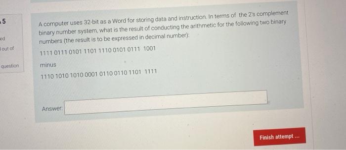 Solved A computer uses 32-bit as a Word for storing data and | Chegg.com