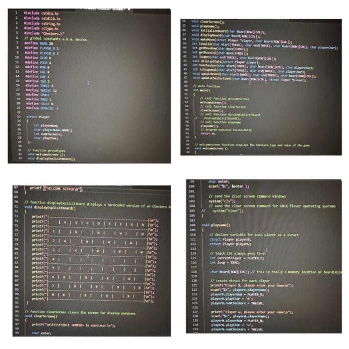 Solved Perform ise following test caserC Checkers.h X C >