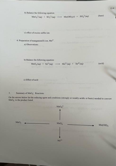 Solved B. Oxidation-Reduction Reactions 1. FeSO4(aq) + | Chegg.com