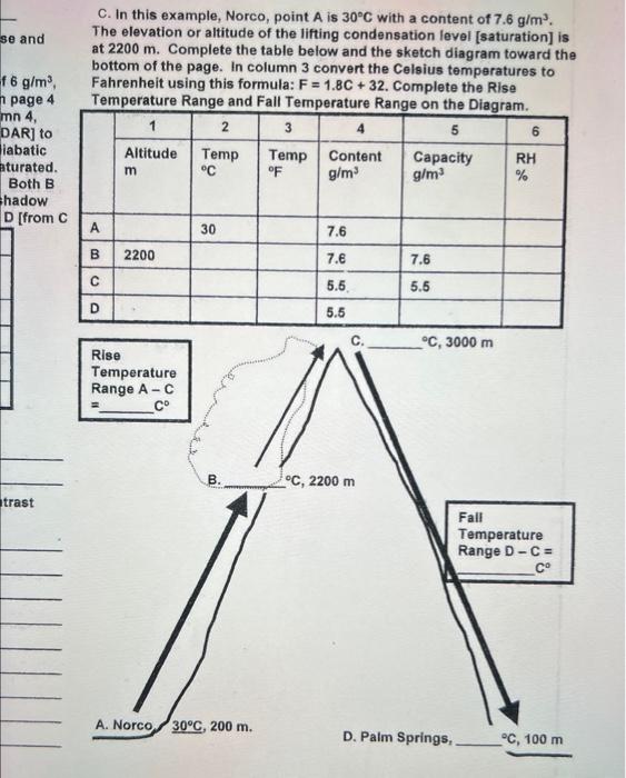 Solved 12. If point A, Norco has a temperature of 20∘C and a