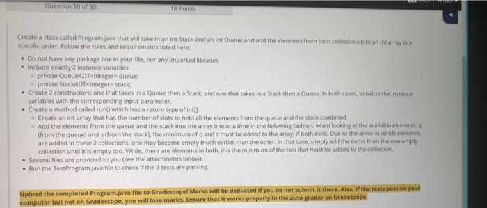Solved Question 30 of 30 18 Points Create a class called | Chegg.com