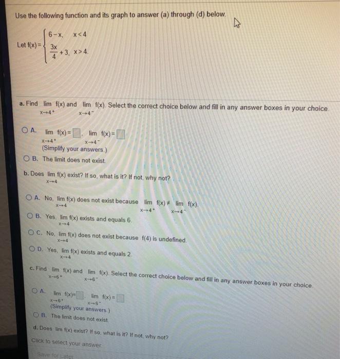 Solved use the following functions and its graph to answer a | Chegg.com