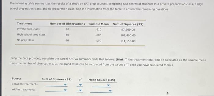 Solved The following table summarizes the results of a study | Chegg.com