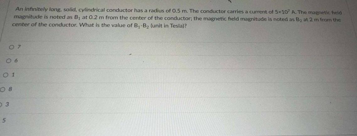 Solved An Infinitely Long, Solid, Cylindrical Conductor Has | Chegg.com