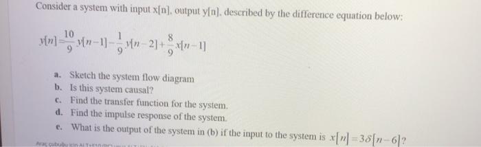 Solved Consider a system with input x[n], output y[n), | Chegg.com