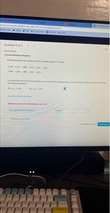 Solved The following data were gathered from a random sample | Chegg.com
