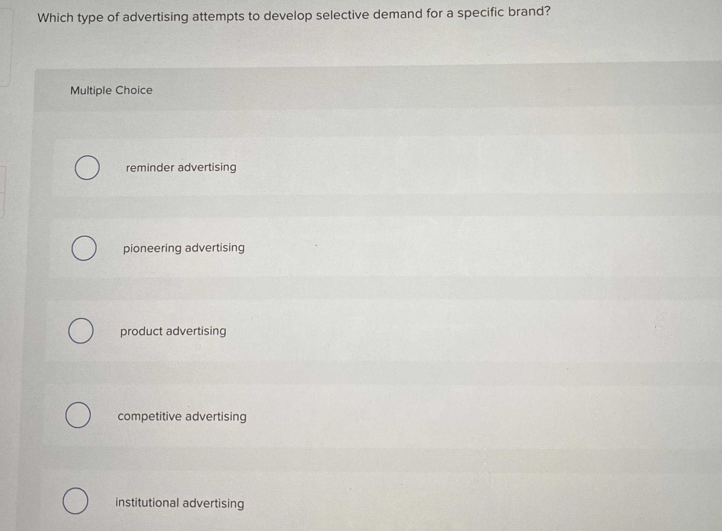 High Quality SOLUTION Which type of advertising attempts to develop ...