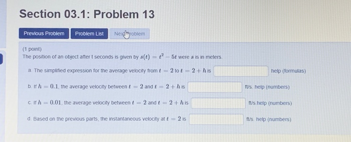 Solved Section 03.1: Problem 12 Previous Problem Problem | Chegg.com