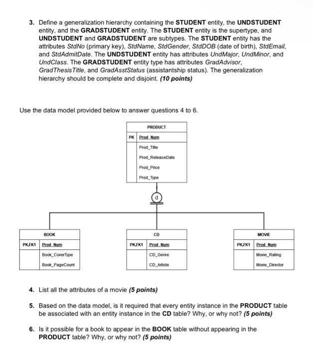 3. Define a generalization hierarchy containing the | Chegg.com