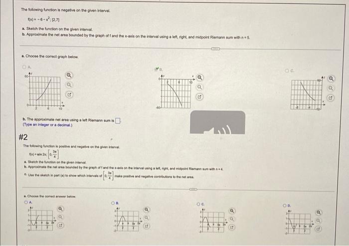 Solved The following function is negative on the given | Chegg.com