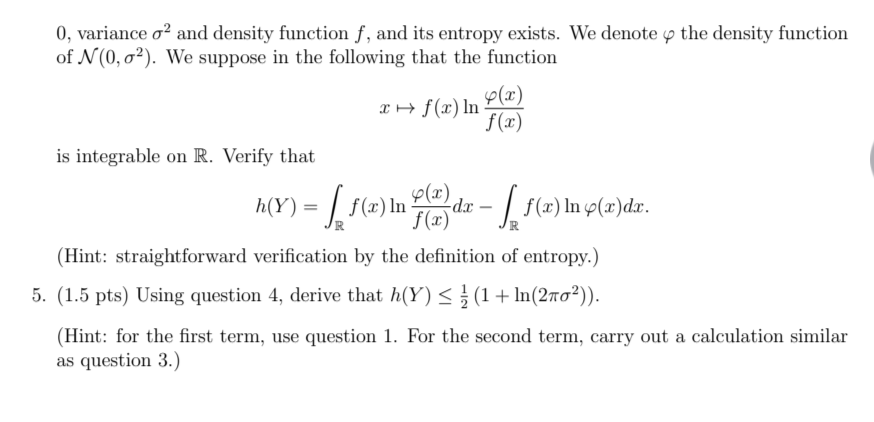 Solved Problem 2. Entropy for continuous random variables. | Chegg.com