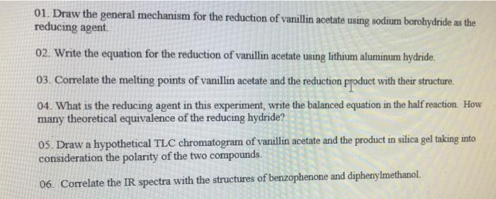 Solved 01. Draw the general mechanism for the reduction of | Chegg.com