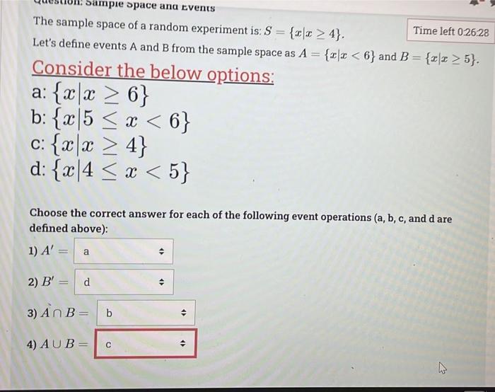 define the term random experiment sample space and probability