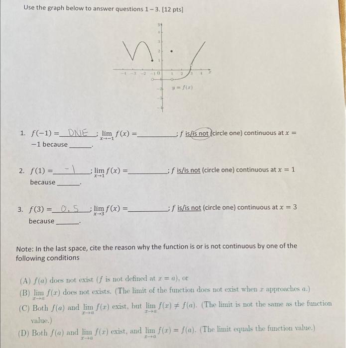 Solved Use the graph below to answer questions 1−3. [12 pts] | Chegg.com