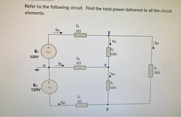 Solved Refer To The Following Circuit. Find The Total Power | Chegg.com